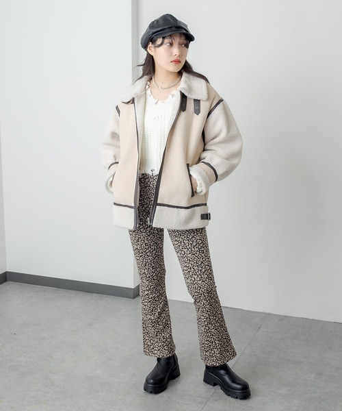 RASVOA(ラスボア)の「コンビボンバージャケット(ブルゾン・レディース・ライトベージュ/モカ/ブラック・FREE)」の14枚目の写真