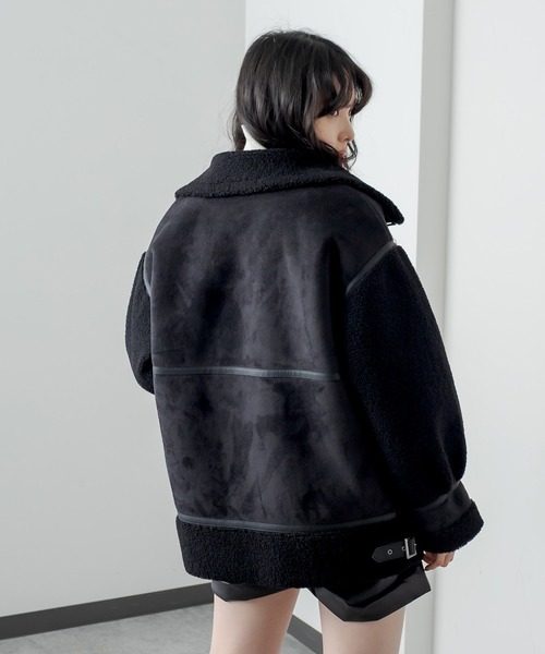 RASVOA(ラスボア)の「コンビボンバージャケット(ブルゾン・レディース・ライトベージュ/モカ/ブラック・FREE)」の18枚目の写真