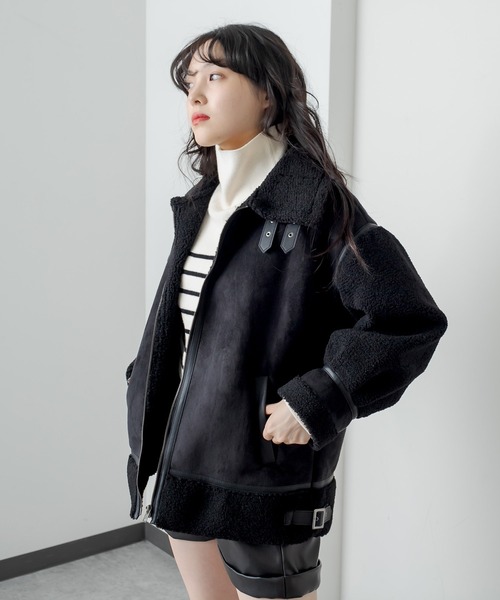 RASVOA(ラスボア)の「コンビボンバージャケット(ブルゾン・レディース・ライトベージュ/モカ/ブラック・FREE)」の17枚目の写真