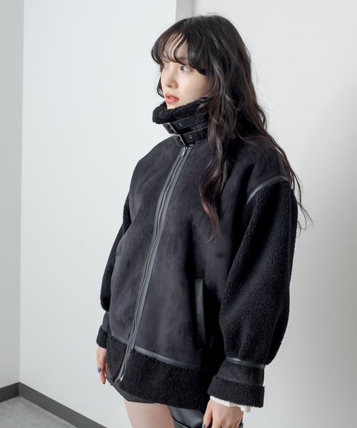 RASVOA(ラスボア)の「コンビボンバージャケット(ブルゾン・レディース・ライトベージュ/モカ/ブラック・FREE)」の20枚目の写真