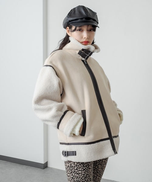 RASVOA(ラスボア)の「コンビボンバージャケット(ブルゾン・レディース・ライトベージュ/モカ/ブラック・FREE)」の10枚目の写真