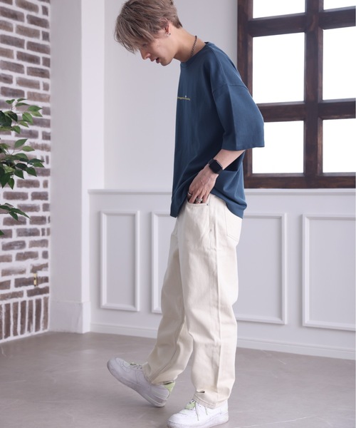 ACE SHOP（エースショップ）の「ワイドデニムシェフパンツ【ファッション系YouTuberめんくろ。コラボ】（デニムパンツ・メンズ・アイボリー/インディゴブルー/サックスブルー・MEDIUM/LARGE）」の6枚目の写真