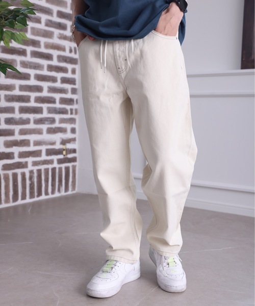 ACE SHOP（エースショップ）の「ワイドデニムシェフパンツ【ファッション系YouTuberめんくろ。コラボ】（デニムパンツ・メンズ・アイボリー/インディゴブルー/サックスブルー・MEDIUM/LARGE）」の21枚目の写真