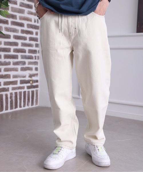 ACE SHOP（エースショップ）の「ワイドデニムシェフパンツ【ファッション系YouTuberめんくろ。コラボ】（デニムパンツ・メンズ・アイボリー/インディゴブルー/サックスブルー・MEDIUM/LARGE）」の22枚目の写真