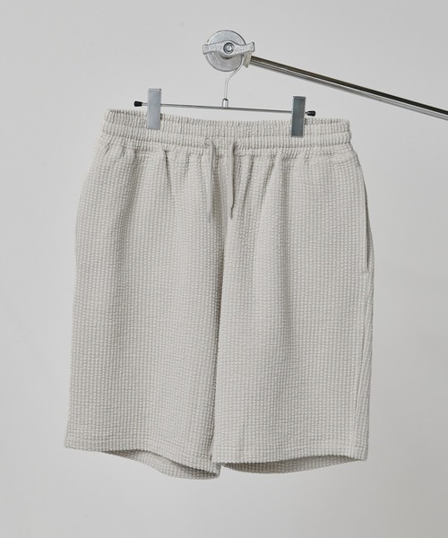 Loungewear tokyo（ラウンジウェアトウキョウ）の「【ラウンジウェアセットアップ】リラックス カットサッカー地 ポロシャツ×イージーショートパンツ ワンマイルウェア（ルームウェア/パジャマ・メンズ・ブラック/ネイビー/ホワイト系その他/グレー系その他/ホワイト系その他2・M/L/XL）」の16枚目の写真