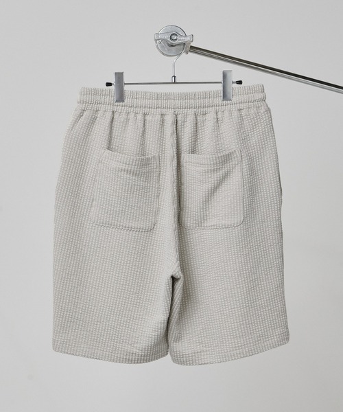 Loungewear tokyo（ラウンジウェアトウキョウ）の「【ラウンジウェアセットアップ】リラックス カットサッカー地 ポロシャツ×イージーショートパンツ ワンマイルウェア（ルームウェア/パジャマ・メンズ・ブラック/ネイビー/ホワイト系その他/グレー系その他/ホワイト系その他2・M/L/XL）」の17枚目の写真