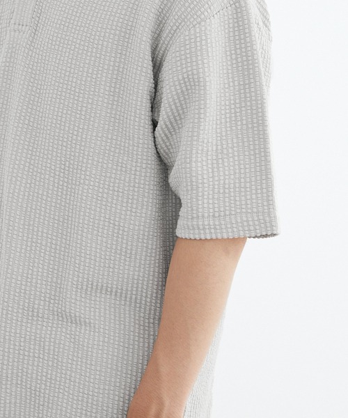 Loungewear tokyo（ラウンジウェアトウキョウ）の「【ラウンジウェアセットアップ】リラックス カットサッカー地 ポロシャツ×イージーショートパンツ ワンマイルウェア（ルームウェア/パジャマ・メンズ・ブラック/ネイビー/ホワイト系その他/グレー系その他/ホワイト系その他2・M/L/XL）」の21枚目の写真