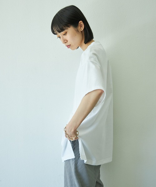 VACANCY（ヴァカンシー）の「発泡立体ロゴTシャツ（Tシャツ/カットソー・レディース・ホワイト/チャコールグレー/オレンジ・FREE）」の5枚目の写真