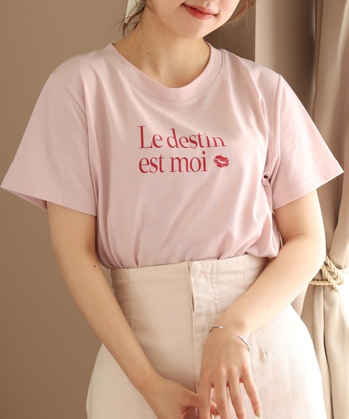 one after another NICE CLAUP（ワンアフターアナザーナイスクラップ）の「プリントTee（Tシャツ/カットソー・レディース・ブラック/オフホワイト/ピンク/ブルー/ライトピンク・FREE）」の4枚目の写真