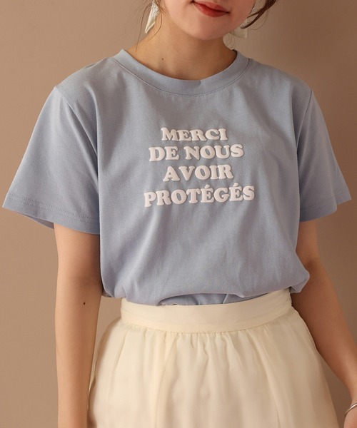 one after another NICE CLAUP（ワンアフターアナザーナイスクラップ）の「プリントTee（Tシャツ/カットソー・レディース・ブラック/オフホワイト/ピンク/ブルー/ライトピンク・FREE）」の3枚目の写真