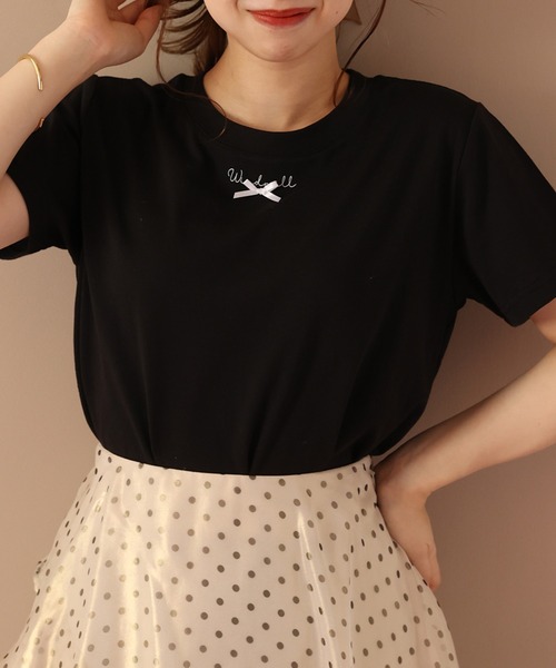 one after another NICE CLAUP（ワンアフターアナザーナイスクラップ）の「プリントTee（Tシャツ/カットソー・レディース・ブラック/オフホワイト/ピンク/ブルー/ライトピンク・FREE）」の2枚目の写真