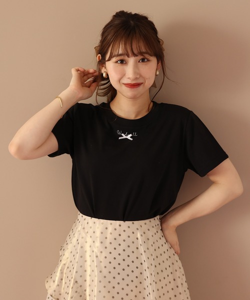 one after another NICE CLAUP（ワンアフターアナザーナイスクラップ）の「プリントTee（Tシャツ/カットソー・レディース・ブラック/オフホワイト/ピンク/ブルー/ライトピンク・FREE）」の18枚目の写真