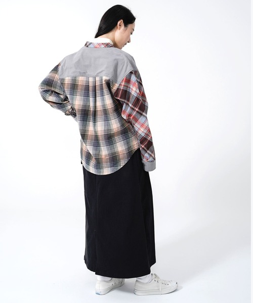 KRIFF MAYER Lady's Collection（クリフメイヤーレディースコレクション）の「マルチチェックシャツ（シャツ/ブラウス・レディース・ベージュ/ネイビー/グレー・LARGE/MEDIUM）」の8枚目の写真