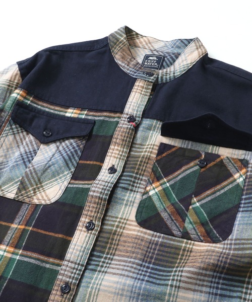 KRIFF MAYER Lady's Collection（クリフメイヤーレディースコレクション）の「マルチチェックシャツ（シャツ/ブラウス・レディース・ベージュ/ネイビー/グレー・LARGE/MEDIUM）」の12枚目の写真