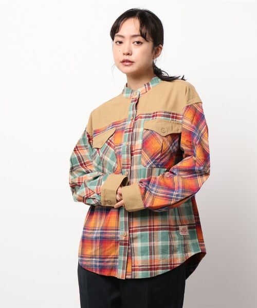 KRIFF MAYER Lady's Collection（クリフメイヤーレディースコレクション）の「マルチチェックシャツ（シャツ/ブラウス・レディース・ベージュ/ネイビー/グレー・LARGE/MEDIUM）」の11枚目の写真