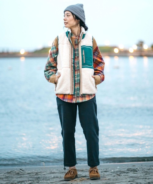 KRIFF MAYER Lady's Collection（クリフメイヤーレディースコレクション）の「マルチチェックシャツ（シャツ/ブラウス・レディース・ベージュ/ネイビー/グレー・LARGE/MEDIUM）」の10枚目の写真