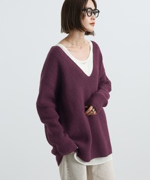 select MOCA | 2021 AW Vネックオーバーリブニット(ニット/セーター)