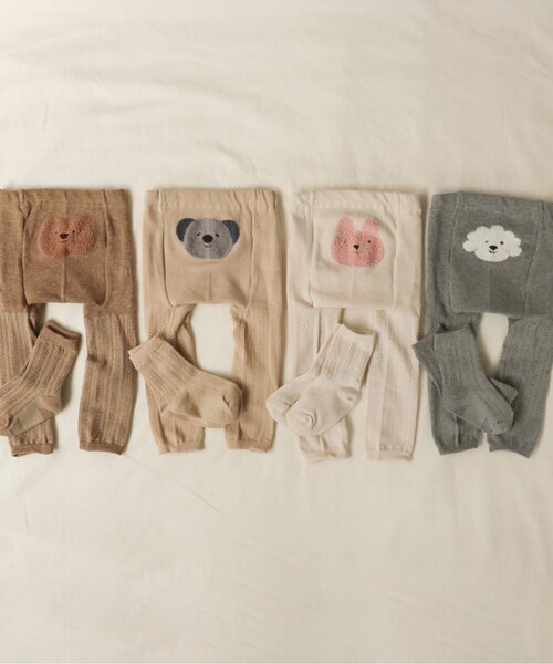 apres les cours（アプレレクール）の「おしりモチーフセパレートスパッツ（その他ベビーウェア・キッズ・アイボリー/グレー/ベージュ/ブラウン・80）」の5枚目の写真