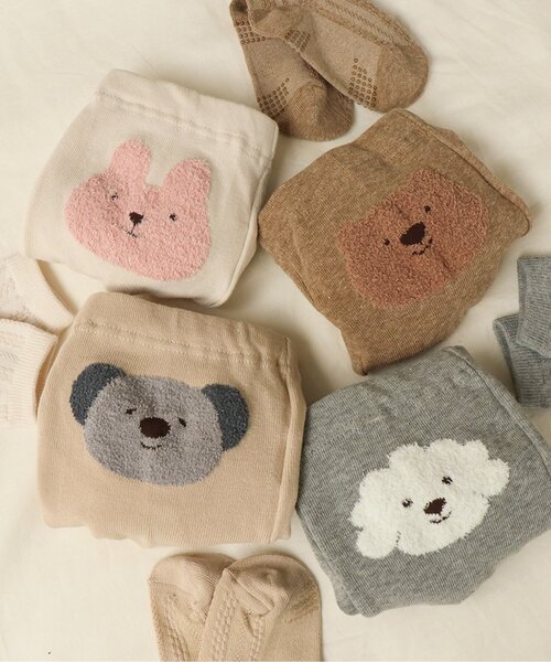 apres les cours（アプレレクール）の「おしりモチーフセパレートスパッツ（その他ベビーウェア・キッズ・アイボリー/グレー/ベージュ/ブラウン・80）」の6枚目の写真