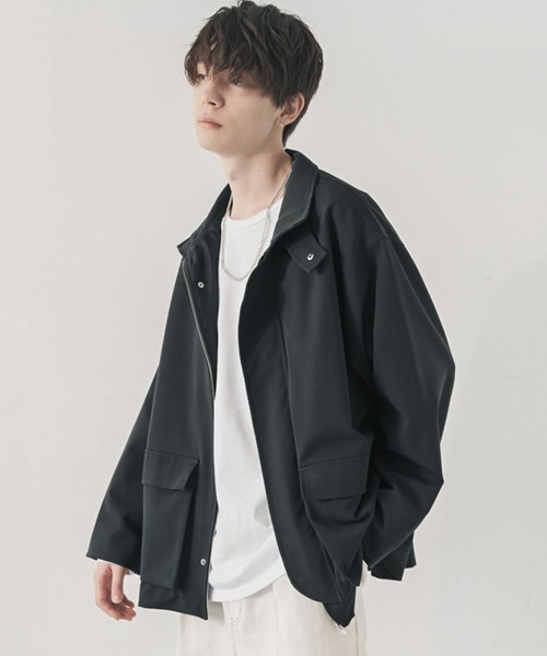 ADAMASTE（アダマスト）の「ハイネックフライトブルゾン（ブルゾン・メンズ・チャコールグレー/チェック・SMALL/MEDIUM/LARGE）」の2枚目の写真