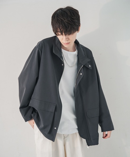 ADAMASTE（アダマスト）の「ハイネックフライトブルゾン（ブルゾン・メンズ・チャコールグレー/チェック・SMALL/MEDIUM/LARGE）」の6枚目の写真