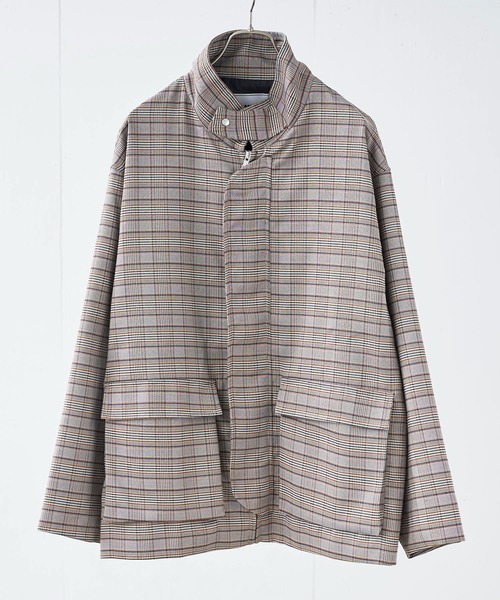 ADAMASTE（アダマスト）の「ハイネックフライトブルゾン（ブルゾン・メンズ・チャコールグレー/チェック・SMALL/MEDIUM/LARGE）」の13枚目の写真