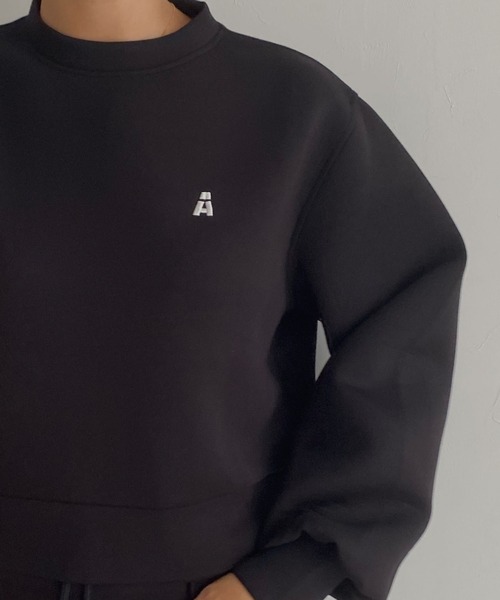 Avvenente(アベネンテ)の「【Avvenente】ボンディングプルオーバー(スウェット・レディース・ブラック/オフホワイト・M)」の15枚目の写真