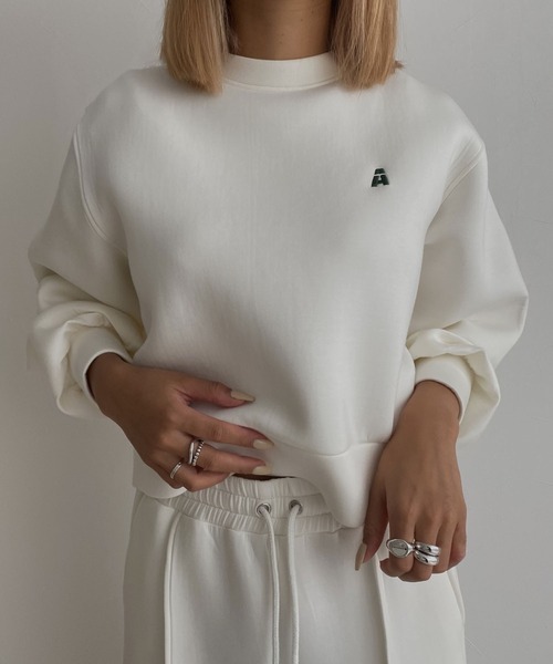 Avvenente(アベネンテ)の「【Avvenente】ボンディングプルオーバー(スウェット・レディース・ブラック/オフホワイト・M)」の7枚目の写真