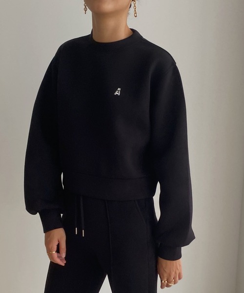 Avvenente(アベネンテ)の「【Avvenente】ボンディングプルオーバー(スウェット・レディース・ブラック/オフホワイト・M)」の19枚目の写真