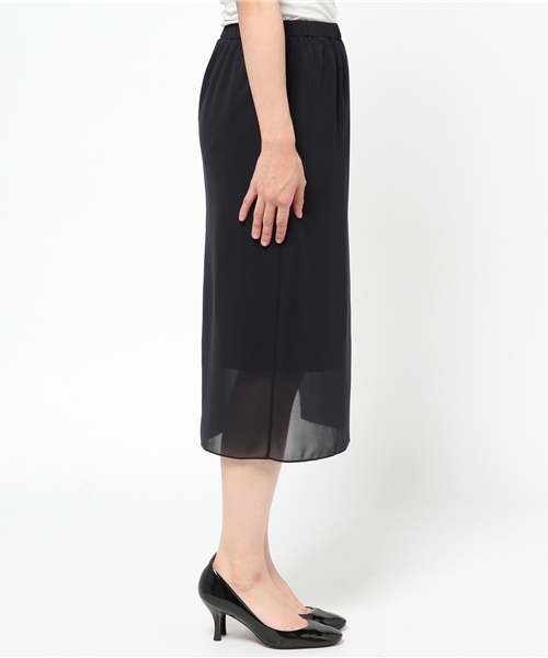 AMERICAN RAG CIE（アメリカンラグシー）の「シフォンミモレ丈タイトスカート（スカート・レディース・グレー/ネイビー・F）」の3枚目の写真