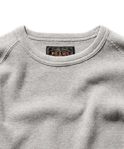 BEAMS PLUS（ビームスプラス）の「BEAMS PLUS / サーマル ロングスリーブ T シャツ（Tシャツ/カットソー・メンズ・ホワイト/ブラック/ヘザーグレー・SMALL/MEDIUM/LARGE/X-LARGE）」の6枚目の写真