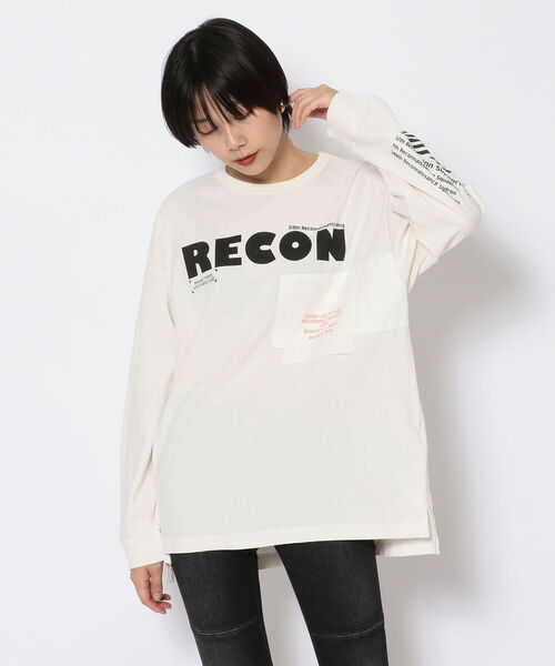 AVIREX（アヴィレックス）の「【Women's】長袖 フェイド ウォッシュ Tシャツ / LONG SLEEVE FADE WASH T-SHIRT / アヴィレックス / AVIREX（Tシャツ/カットソー・レディース・オフホワイト/カモフラージュ/ブラック・FREE）」の2枚目の写真