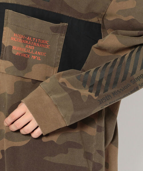 AVIREX（アヴィレックス）の「【Women's】長袖 フェイド ウォッシュ Tシャツ / LONG SLEEVE FADE WASH T-SHIRT / アヴィレックス / AVIREX（Tシャツ/カットソー・レディース・オフホワイト/カモフラージュ/ブラック・FREE）」の8枚目の写真