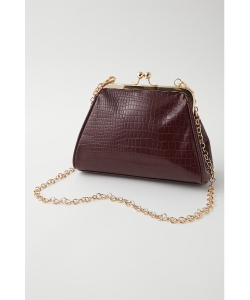 MOUSSY（マウジー）の「FAUX CROCO CRASP バッグ（ショルダーバッグ・レディース・キャメル/ボルドー・FREE）」の2枚目の写真