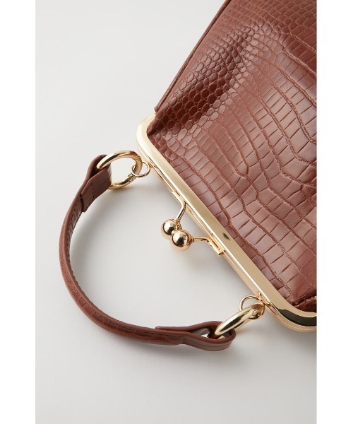 MOUSSY（マウジー）の「FAUX CROCO CRASP バッグ（ショルダーバッグ・レディース・キャメル/ボルドー・FREE）」の3枚目の写真