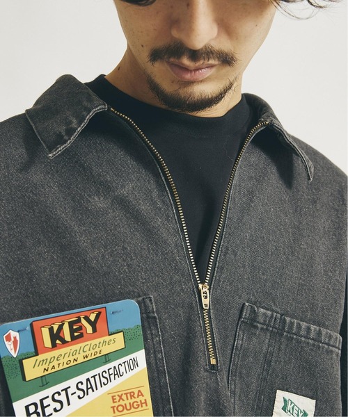 KEY(キイ)の「【KEY×JOURNAL STANDARD】別注 ハーフジップシャツ(シャツ/ブラウス・メンズ・ブルー系その他/ナチュラル/ブラック/ネイビー・MEDIUM/LARGE)」の9枚目の写真