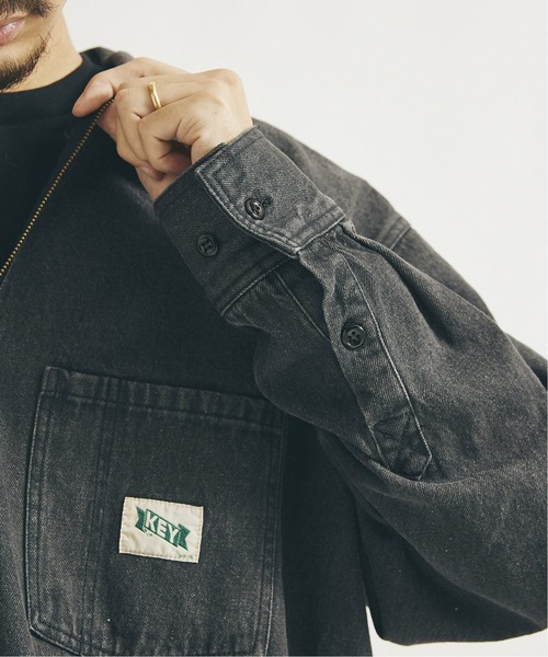 KEY(キイ)の「【KEY×JOURNAL STANDARD】別注 ハーフジップシャツ(シャツ/ブラウス・メンズ・ブルー系その他/ナチュラル/ブラック/ネイビー・MEDIUM/LARGE)」の11枚目の写真