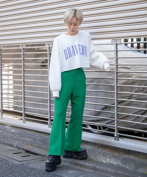 DuKKah（デュカ）の「Dukkah/【低身長向け】センタープレスフレアパンツ（スラックス・レディース・ダークブラウン/グリーン系その他/ブルー/ブラック/ベージュ系1/アイボリー/サックスブルー/グリーン・XS/S/SMALL/X-SMALL）」の19枚目の写真