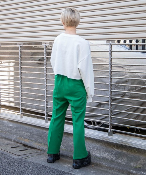 DuKKah（デュカ）の「Dukkah/【低身長向け】センタープレスフレアパンツ（スラックス・レディース・ダークブラウン/グリーン系その他/ブルー/ブラック/ベージュ系1/アイボリー/サックスブルー/グリーン・XS/S/SMALL/X-SMALL）」の21枚目の写真