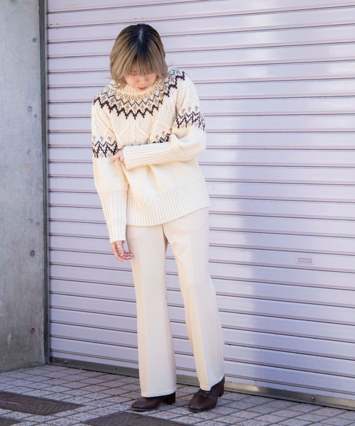 DuKKah（デュカ）の「Dukkah/【低身長向け】センタープレスフレアパンツ（スラックス・レディース・ダークブラウン/グリーン系その他/ブルー/ブラック/ベージュ系1/アイボリー/サックスブルー/グリーン・XS/S/SMALL/X-SMALL）」の16枚目の写真