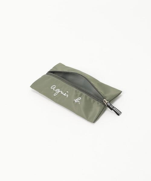 【新品タグ付】agnes b. ポーチ　カーキ agnes b.（アニエスベー）の「GL11 E TROUSSE ロゴ刺繍ペン