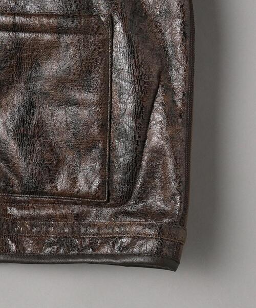 muller of yoshiokubo(ミュラーオブヨシオクボ)の「<muller of yoshiokubo>フェイクボア ノーカラーコート -2WAY- Ψ(ノーカラーコート・レディース・ダークブラウン・38)」の12枚目の写真