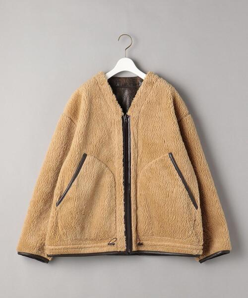 muller of yoshiokubo＞フェイクボア ノーカラーコート -2WAY- Ψ