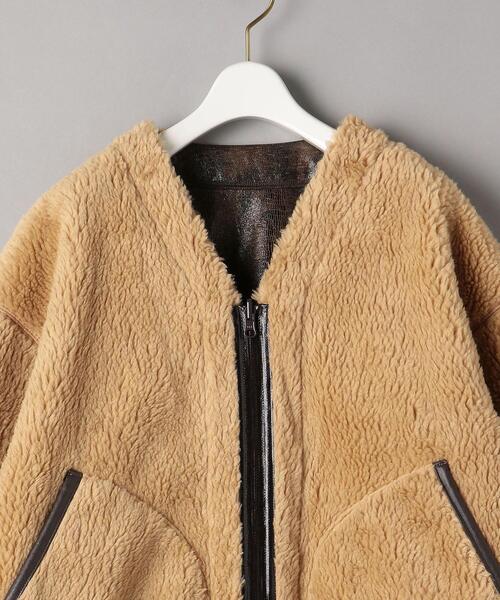 muller of yoshiokubo(ミュラーオブヨシオクボ)の「<muller of yoshiokubo>フェイクボア ノーカラーコート -2WAY- Ψ(ノーカラーコート・レディース・ダークブラウン・38)」の16枚目の写真