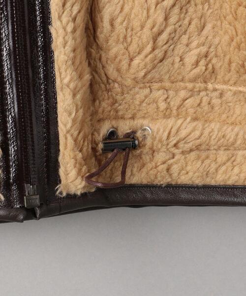 muller of yoshiokubo(ミュラーオブヨシオクボ)の「<muller of yoshiokubo>フェイクボア ノーカラーコート -2WAY- Ψ(ノーカラーコート・レディース・ダークブラウン・38)」の5枚目の写真