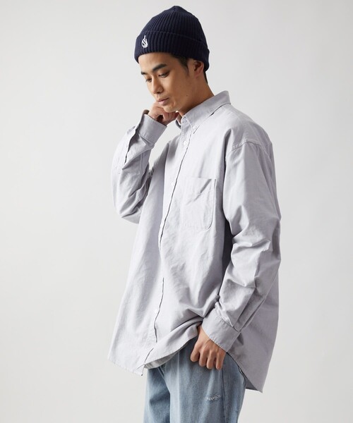 FREAK'S STORE（フリークスストア）の「ビックシルエット オックスフォード BDシャツ 長袖/ボタンダウンシャツ（シャツ/ブラウス・メンズ・チャコールグレー/その他13/ホワイト・MEDIUM/LARGE）」の16枚目の写真