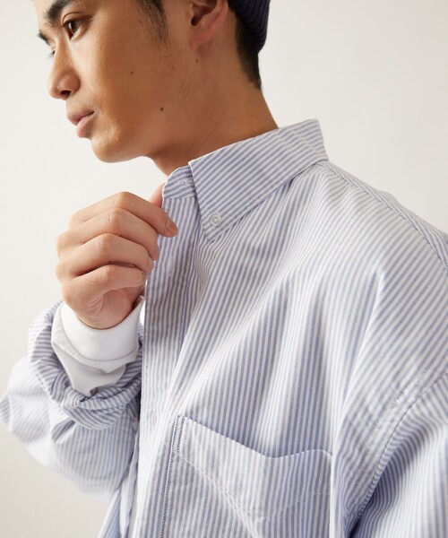 FREAK'S STORE（フリークスストア）の「ビックシルエット オックスフォード BDシャツ 長袖/ボタンダウンシャツ（シャツ/ブラウス・メンズ・チャコールグレー/その他13/ホワイト・MEDIUM/LARGE）」の7枚目の写真