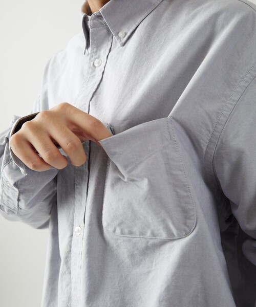 FREAK'S STORE（フリークスストア）の「ビックシルエット オックスフォード BDシャツ 長袖/ボタンダウンシャツ（シャツ/ブラウス・メンズ・チャコールグレー/その他13/ホワイト・MEDIUM/LARGE）」の13枚目の写真