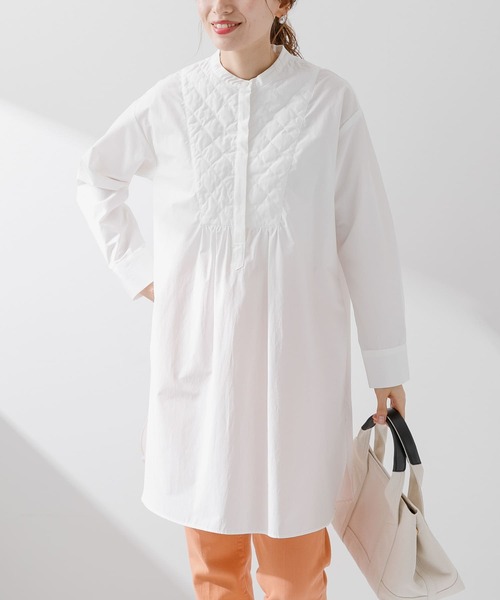 URBAN RESEARCH Sonny Label（アーバンリサーチサニーレーベル）の「キルティングチュニックシャツ（シャツ/ブラウス・レディース・ライトグレー/ホワイト/ブラック・FREE）」の10枚目の写真