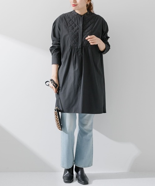 URBAN RESEARCH Sonny Label（アーバンリサーチサニーレーベル）の「キルティングチュニックシャツ（シャツ/ブラウス・レディース・ライトグレー/ホワイト/ブラック・FREE）」の5枚目の写真